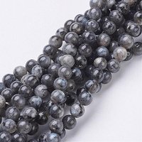 Natural Larvikite Beads Strands, Round, 6mm, 0.8mm Hole, 59pcs — Jewelry Beads