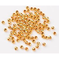 Perles Intercalaires Ronde en Fer, Dorées, 3mm de Diamètre — Perles à bijoux