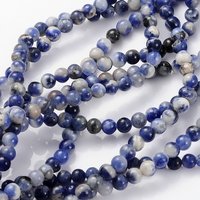 Fils de perles de sodalite naturelle, rondes 4mm, 15 pouces, 89pcs — Perles à bijoux