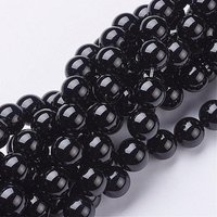 Brins de perles rondes en onyx noir naturel, qualité A, 10mm, 15 pouces