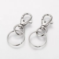Attaches de rotation en fer avec anneaux, platine, 25x60mm — Accessoires pour bijoux