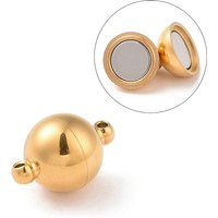 Attaches magnétiques en acier inoxydable 304 avec boucles, dorés, 15x10mm — Accessoires pour bijoux