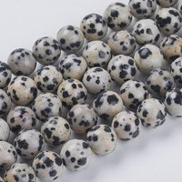 Natural Dalmation Jasper Beads Strands, Round, 8mm, 24pcs — Jewelry Beads