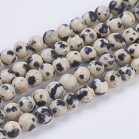 Natural Dalmation Jasper Beads Strands, Round, 4mm, 43pcs — Jewelry Beads