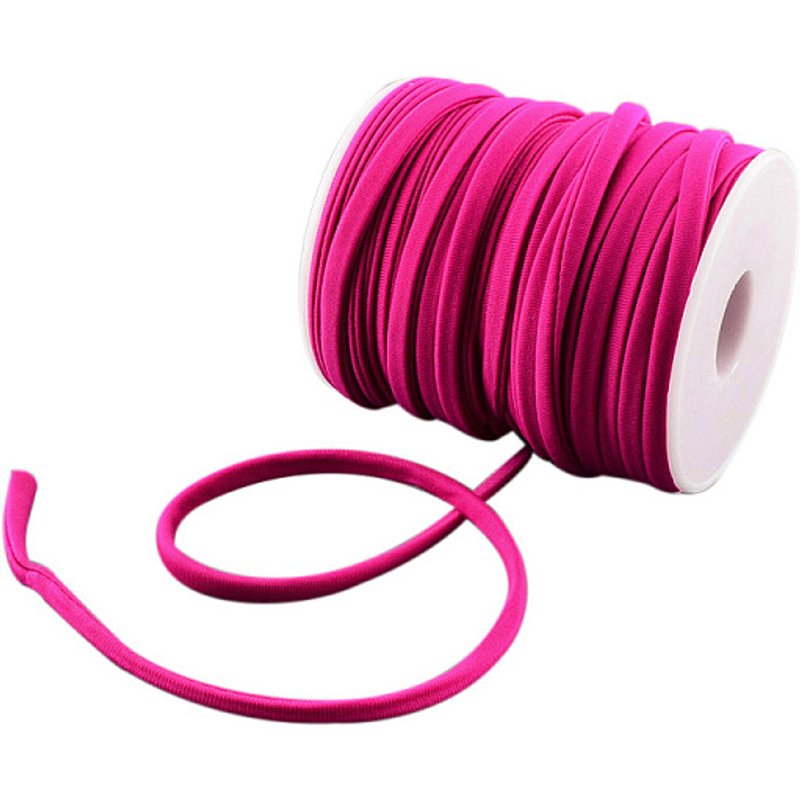 Soft Nylon Cord, Flat, Medium Violet Red, 5x3mm, 21.87 yards — Chains, Wire & Cord