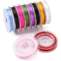 Fil Élastique Cristal Stretchy pour Perles, Fil Élastique Plat