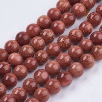 Synthetic Goldstone Bead Strands, Round, 6mm, 63pcs/strand — Jewelry Beads
