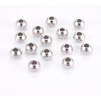 Perles Espacées Rondes Lisses en Acier Inoxydable 304 Résistantes à l'Oxyde — Perles à bijoux