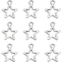 Breloques en alliage de style tibétain, étoile en argent antique