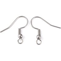 316 Surgical Stainless Steel Earring Hooks with Horizontal Loop — Jewelry Findings