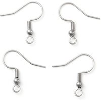316 Surgical Stainless Steel Earring Hooks with Horizontal Loop — Jewelry Findings