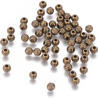 Perles Espacées de Style Tibétain - Bicone en Bronze Antique, Sans Plomb — Perles à bijoux