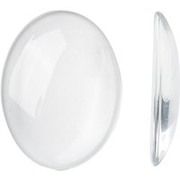 Transparent Oval Glass Cabochons, Clear, 40x30mm, 8mm Thick