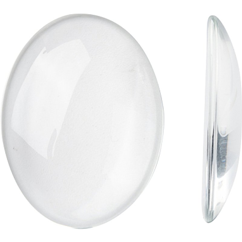 Cabochons en verre ovales transparents, clairs, 40x30mm, épaisseur de 8mm — Pierres précieuses en vrac