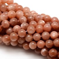 Grade AAA Natural Sunstone Round Beads Strands, 8mm, 48pcs/strand — Jewelry Beads