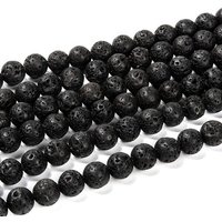 Natural Lava Rock Round Bead Strands, 10mm, 38pcs/strand — Jewelry Beads