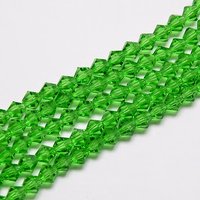 Imitate Austrian Crystal Bicone Glass Beads Strands, Spring Green — Jewelry Beads