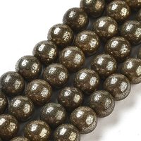 Fils de perles rondes en pyrite naturelle, qualité A, 6mm, 62pcs — Perles à bijoux