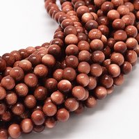 Brins de perles rondes en Goldstone synthétique, 8mm, 48pcs/brin — Perles à bijoux