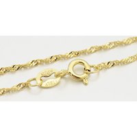 925 Sterling Silver Singapore Chain Necklace with 18K Gold Plating — Pendant Necklace