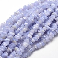 Brins de perles chip en agate bleue naturelle, 5-14x4-10mm