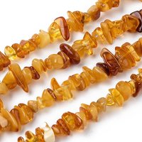 Natural Amber Chip Beads Strands, 5-14mm Long, 1mm Hole — Jewelry Beads