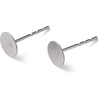316 Surgical Stainless Steel Flat Round Blank Peg Stud Earring Settings — Jewelry Findings