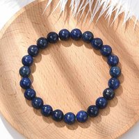 Bracelet élastique rond en lapis-lazuli naturel pour femmes — Bracelet Femme