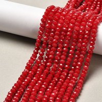 Dyed Natural Malaysia Jade Rondelle Beads Strands, Red, 4x2-3mm — Jewelry Beads