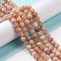 Brins de perles rondes en multi-moonstone, 6mm, 62pcs, 15.4 pouces — Perles à bijoux