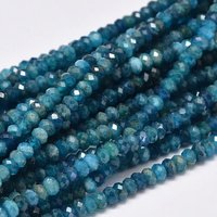 Brins de perles en apatite naturelle facettée, 4x3mm, 156pcs — Perles à bijoux