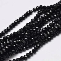 Faceted Rondelle Glass Beads Strands, Black, 3.5-3.8mm — Jewelry Beads