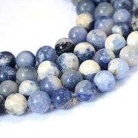 Brins de perles rondes en sodalite naturelle, 6-6,5 mm, 15 pouces — Perles à bijoux