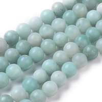 Fil de perles d'amazonite naturelle ronde, 8mm, 15 pouces, 45-47pcs — Perles à bijoux