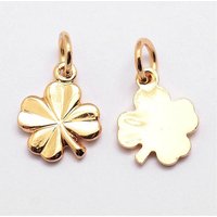 Charms en laiton - Trèfle, plaqué or 18K, sans cadmium, nickel et plomb — Breloques et pendentifs