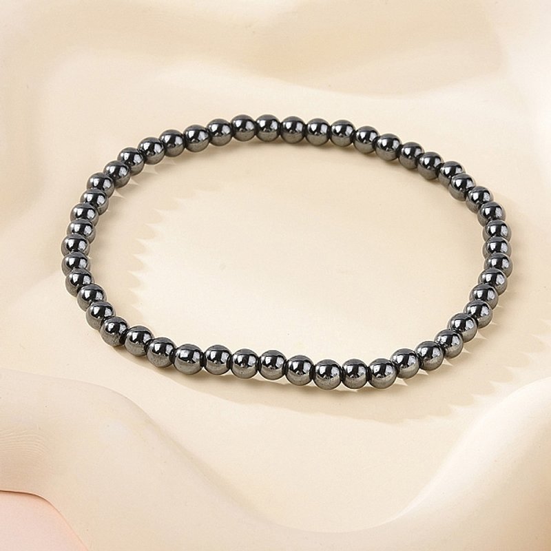 Synthetic Hematite Stretch Bracelet, Round, 53mm Inner Diameter — Bracelet Women