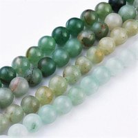 Fils de perles d'aventurine verte naturelle, rondes, grade B, 8-8,5 mm — Perles à bijoux