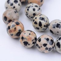 Fils de perles en jaspe dalmatien naturel, ronds, 8-8,5 mm, 15 pouces — Perles à bijoux