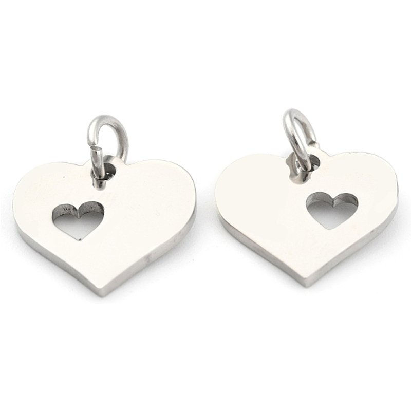 Pendentifs en Acier Inoxydable 304 Anti-Oxyde en Forme de Cœur — Breloques et pendentifs
