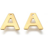 Charm en Acier Inoxydable 304 - Plaqué Or 18k - Lettre A — Breloques et pendentifs