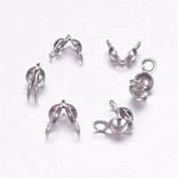 304 Stainless Steel Bead Tips and Clamshell Knot Covers — Jewelry Findings