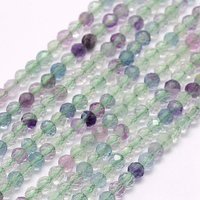 Brins de perles en fluorite naturelle, facettées, rondes, 3mm, 132pcs — Perles à bijoux