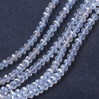 Brins de perles en verre électroplaqué, couleur AB, rondelle, 6x5mm — Perles à bijoux