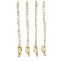 Plated Brass Chain Extender with Lobster Claw Clasps and Bead Tips — Jewelry Findings