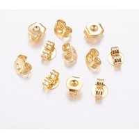 Bouchons d'oreilles en laiton pour boucles d'oreilles, plaqué or 18K — Accessoires pour bijoux