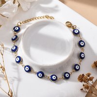 Bracelet en Acier Inoxydable 304 avec Œil Malin, Plaqué Or 18k — Bracelet Femme