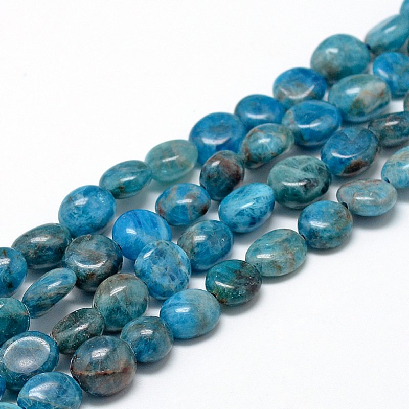 Fils de perles d'apatite naturelle, nuggets, 8-15mm, trou de 1mm, 30-45pcs — Perles à bijoux