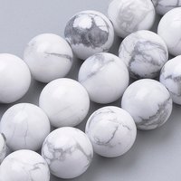 Brins de perles en howlite naturelle, rondes, 8 mm, trou de 1 mm, 15 pouces — Perles à bijoux