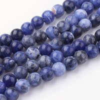 Fils de perles de sodalite naturelle, rondes, qualité A, 8-8.5mm, 14.9 pouces — Perles à bijoux