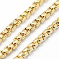 Chaînes vénitiennes en laiton, non soudées, plaquées or 18K, 2,5 mm — Chaînes, fils et cordons